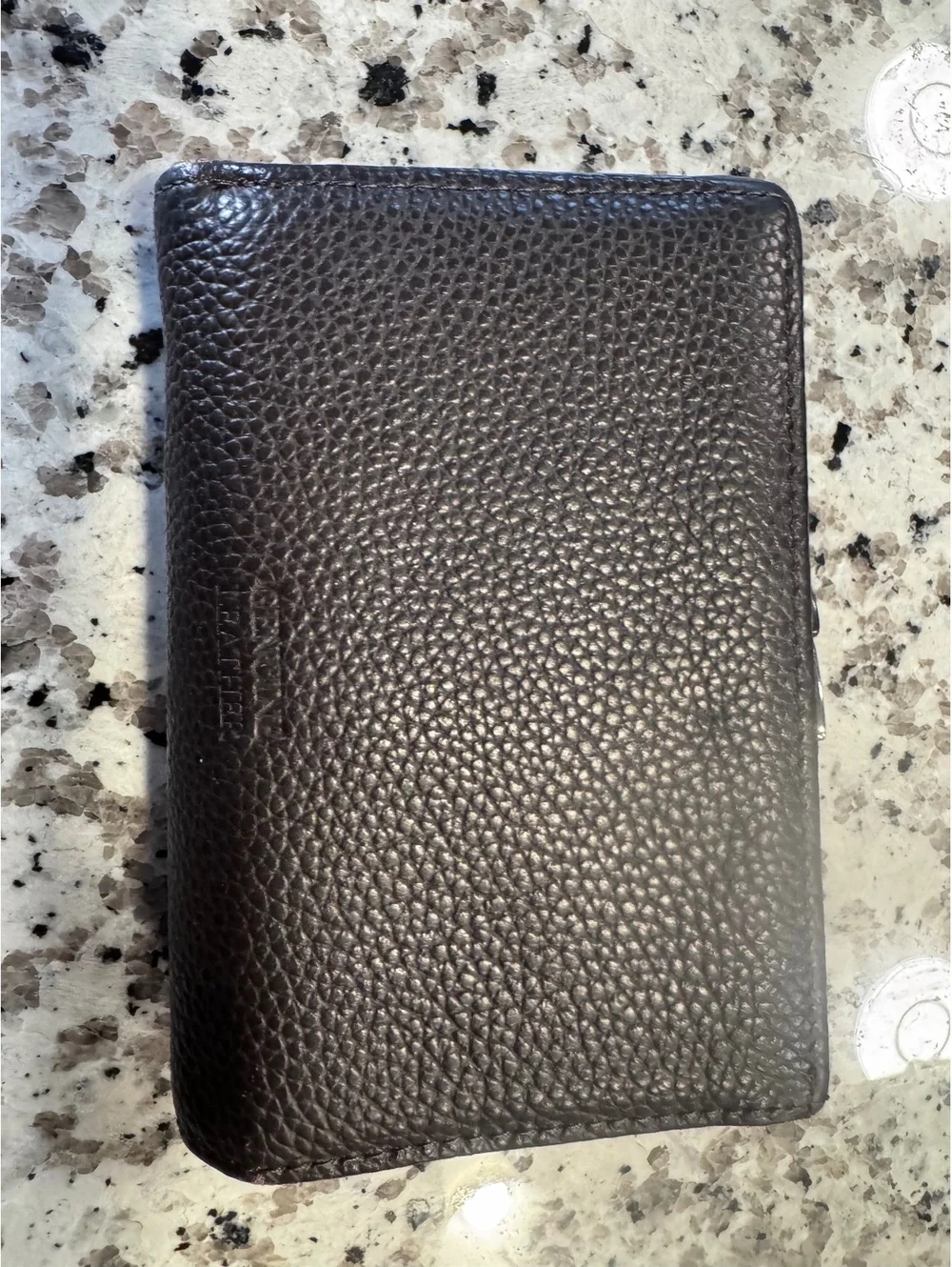 Giani Bernini Black Pebbled Leather Organizer Wallet Kiss Lock Coin Purse